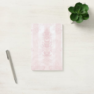 Post-it® Vintage rouge et blanc Damas rayures sur satin