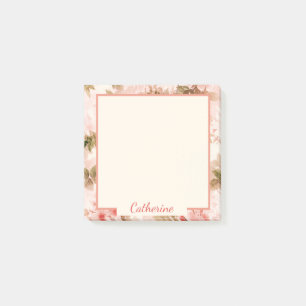 Post-it® Vintage Victorien rose Floral Élégant Motif chic