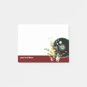 Post-it® Vinyl Record, floral, Oldies Rustique, musique fém