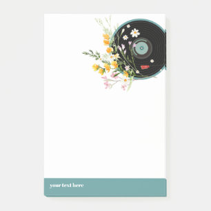 Post-it® Vinyl Record, floral, Oldies Rustique, musique fém