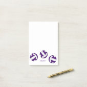 Post-it® Violet blanc volleyballs nom de l'athlète (Sur un bureau)