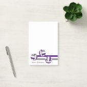 Post-it® violet gris volleyballs rayures nom du coach (Bureau)
