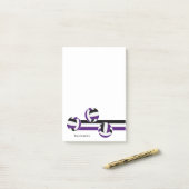 Post-it® violet noir volleyballs rayures nom du joueur (Sur un bureau)