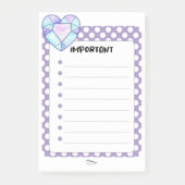 Post-it® Violet Polka Dot Heart Diamond IMPORTANT (Devant)