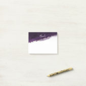 Post-it® Violet Prune Aquarelle Or Moderne Chic Élégant (Sur un bureau)