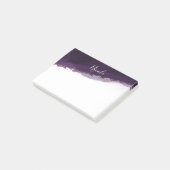 Post-it® Violet Prune Aquarelle Or Moderne Chic Élégant (Incliné)