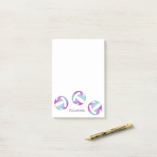 Post-it® violet rose bleu personnalisé volley-ball