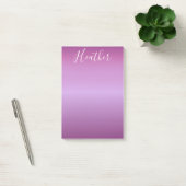 Post-it® Violet violet et script blanc personnalisé (Bureau)