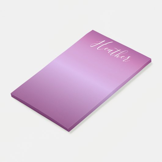 Post-it® Violet violet et script blanc personnalisé (Incliné)