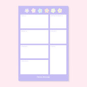Post-It Violets avec Fleurs Pastel