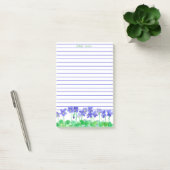 Post-it® Violets violets Aquarelle Fleurs Nom Personnalisé (Bureau)