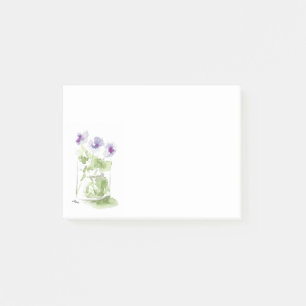 Post-it® Violettes d'aquarelle de lavande dans un bocal de