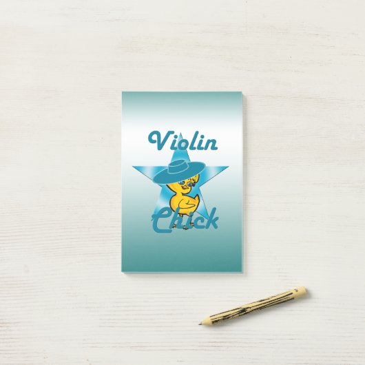 Post-it® Violin Chick #7 (Sur un bureau)
