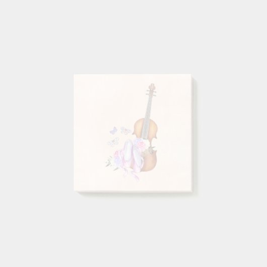 Post-it® Violon, Chaussures de Ballet, Fleurs et Papillons (Devant)