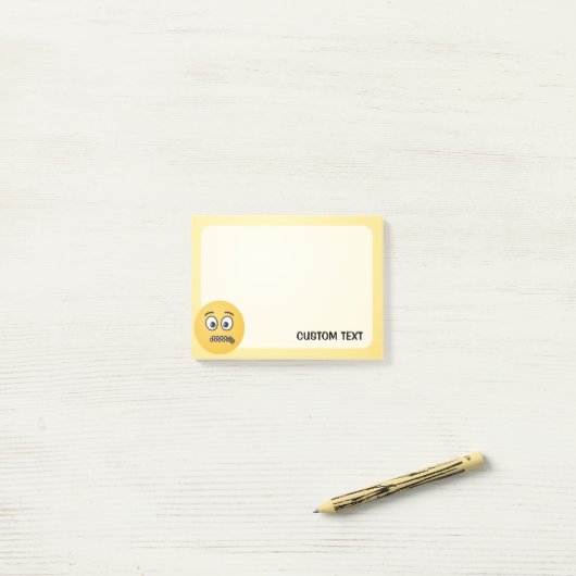 Post-it® Visage de la bouche de zipper (Sur un bureau)