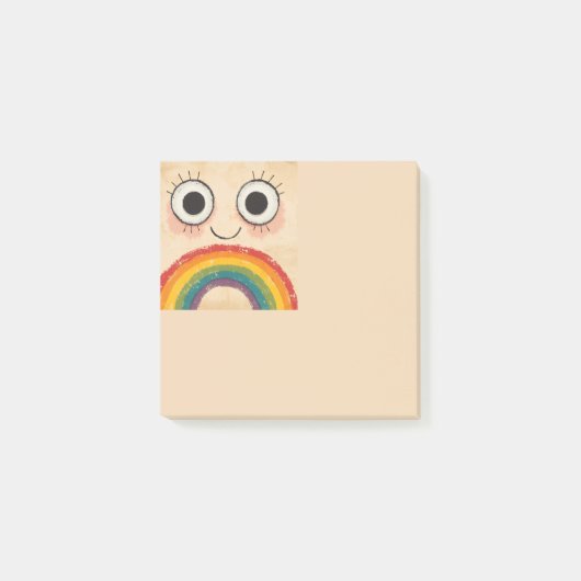 POST-IT® VISAGE HEUREUX ARC-EN-CIEL (Devant)