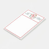 Post-it® Vivez, riez, aimez floral Monogrammé (Incliné)