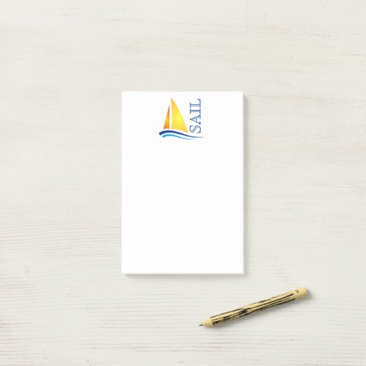 Post-it® Voile nautique moderne (Sur un bureau)