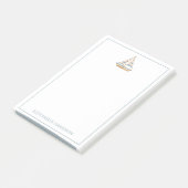 Post-it® Voilier à rayures bleues aquarelle (Incliné)