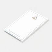 Post-it® Voilier rayé bleu aquarelle (Incliné)