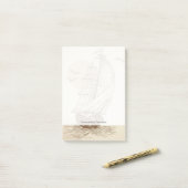 Post-it® Voilier vintage (Sur un bureau)