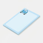 Post-it® Voiture bleue avec des bulles (Incliné)