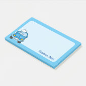 Post-it® Voiture bleue avec des bulles (Incliné)