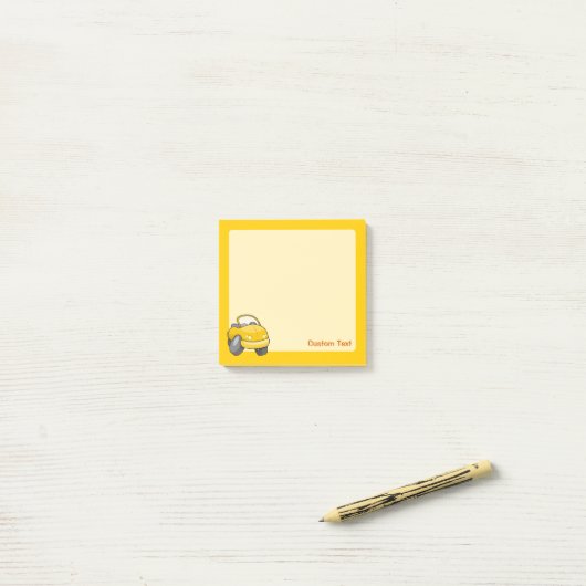 Post-it® Voiture Carton Jaune (Sur un bureau)