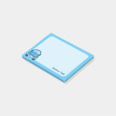 Post-it® Voiture de dessin animé bleue (Incliné)