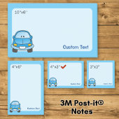 Post-it® Voiture de dessin animé bleue