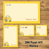 Post-it® Voiture de dessin animé jaune