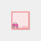 Post-it® Voiture de dessin animé rose (Devant)