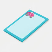Post-it® Voiture de dessin animé rose (Incliné)