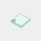 Post-it® Voiture de dessin animé vert menthe (Incliné)