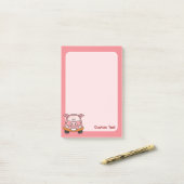 Post-it® Voiture de dessin de porc (Sur un bureau)