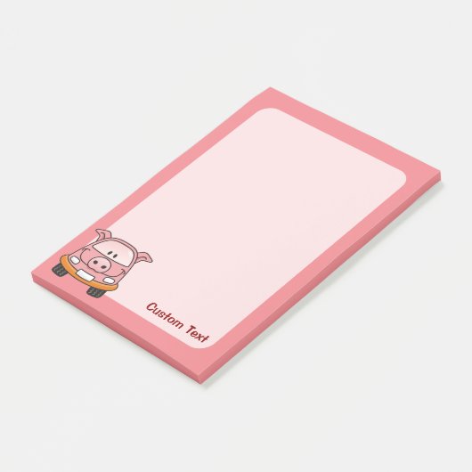 Post-it® Voiture de dessin de porc (Incliné)