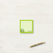 Post-it® Voiture de dessin écologique Lime (Sur un bureau)