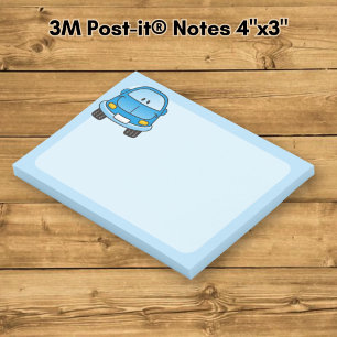 Post-it® Voiture dessin animé bleu