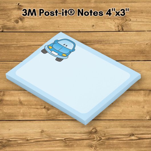 Post-it® Voiture dessin animé bleu