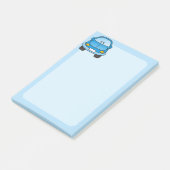 Post-it® Voiture dessin animé bleu (Incliné)
