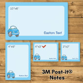 Post-it® Voiture dessin animé bleue