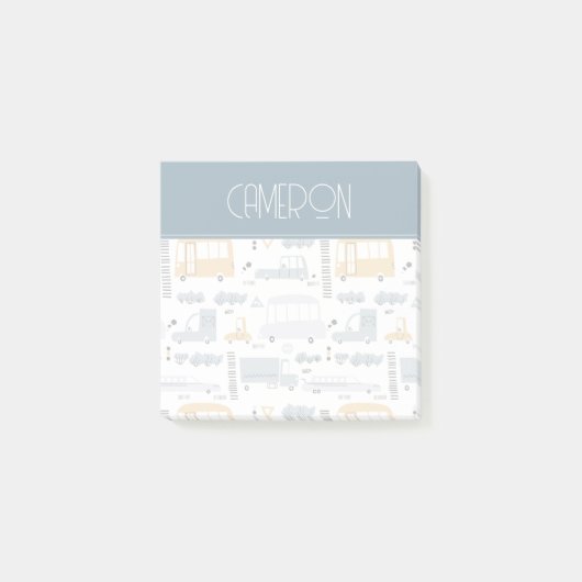 Post-it® Voitures mignonnes dans le Motif de la circulation (Devant)