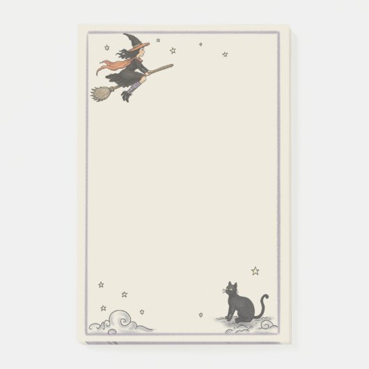 Post-it® Vol de sorcière non ligné 4" x 6" (Devant)