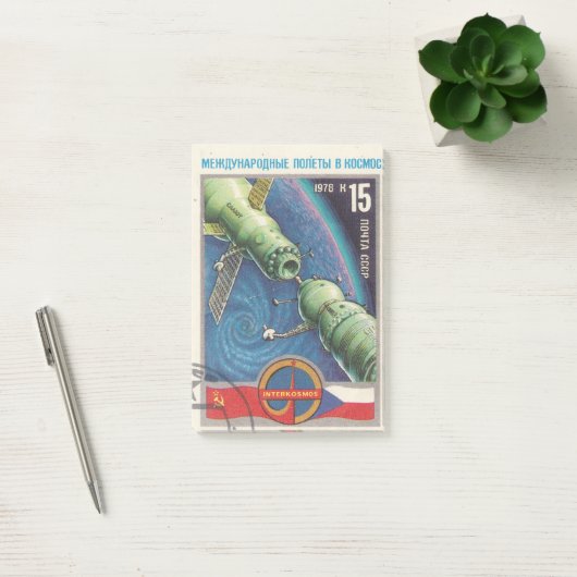 Post-it® Vol international timbre soviétique Interkosmos (Bureau)