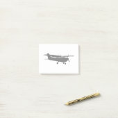 Post-it® Vol noir classique de silhouette de Cessna (Sur un bureau)