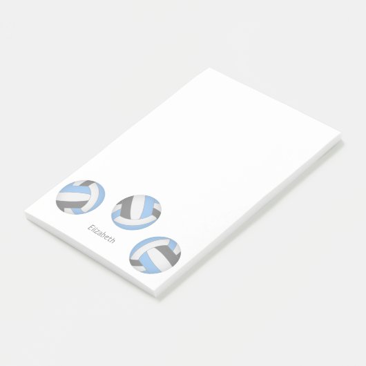 Post-it® volley-ball personnalisé bleu clair (Incliné)