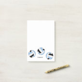 Post-it® volley-ball personnalisé bleu clair (Sur un bureau)