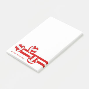 Post-it® volleyballs blanc rouge nom de l'entraîneur person