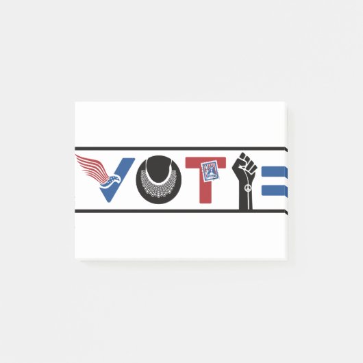 Post-it® VOTE American, RBG, USPS, BLM, Peace and Equality (Devant)