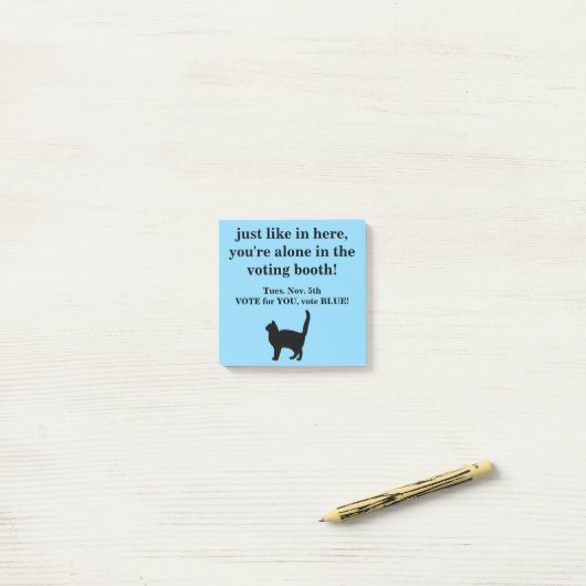 Post-it® Votez Blue Cat 2 Post-It Notes (Sur un bureau)